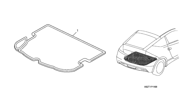 2012 Honda CR-Z 3 Door EX (NV) KA CVT Cargo Mat Diagram