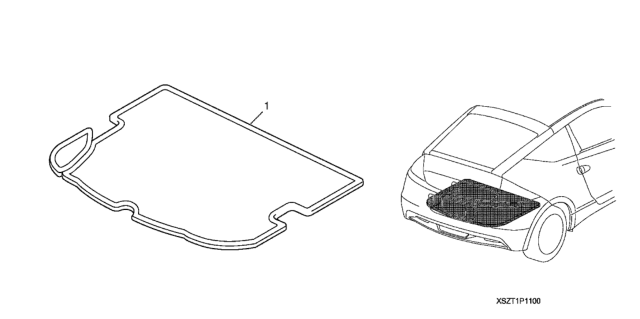 2012 Honda CR-Z Cargo Mat Diagram