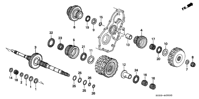 1997 Honda Civic 3 Door CX KA 4AT AT Mainshaft Diagram