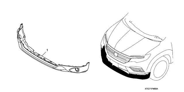 2016 Honda Pilot 5 Door EX-L (2WD) KA 6AT Lower Bumper Trim (Front) Diagram