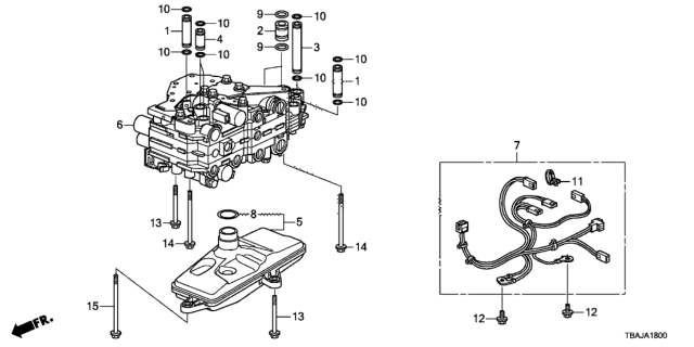 2019 Honda Civic 4 Door LX (HCM ENGINE/HDM CVT) KL CVT AT Valve Body Diagram