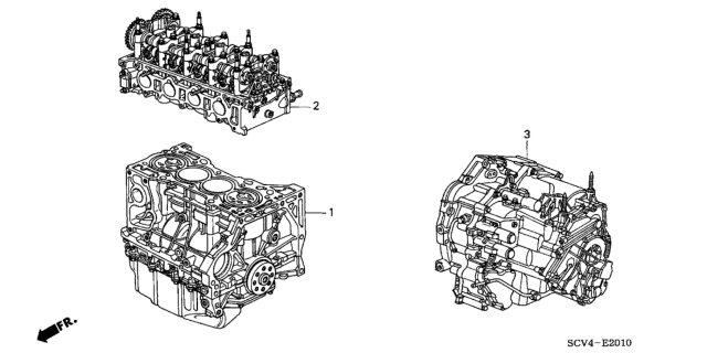 2004 Honda Element Bare,Trns Assy Diagram for 20011-PZG-305