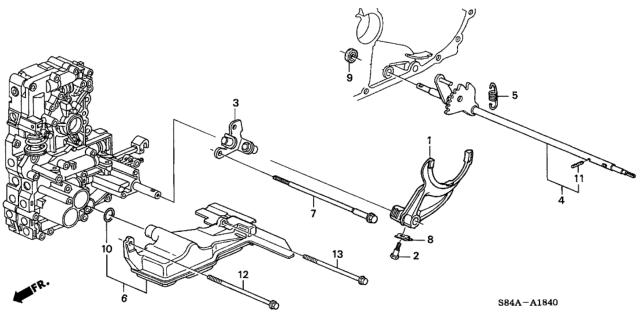 2002 Honda Accord AT Shift Fork (V6) Diagram