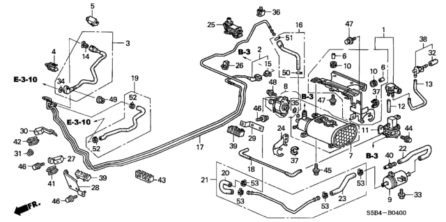 2005 Honda Civic 4 Door MX (HYBRID) KA CVT Fuel Pipe Diagram