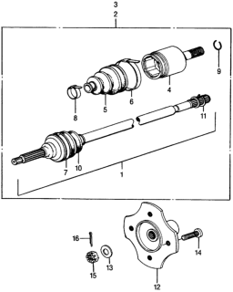 1976 Honda Civic 2 Door ** (1200) ** 4MT Driveshaft Diagram
