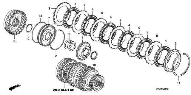 2010 Honda CR-V 5 Door LX (2WD) KA 5AT AT Clutch (2nd) Diagram