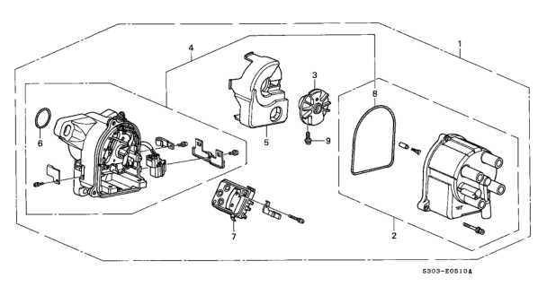 1997 Honda Prelude Distributor (TEC) Diagram