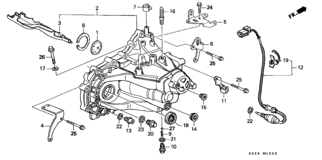 2000 Honda Civic MT Transmission Housing (DOHC) Diagram