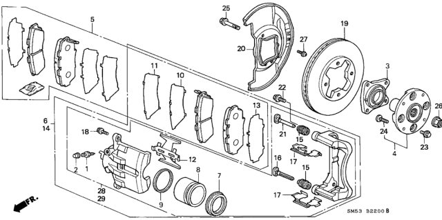 1991 Honda Accord Piston Diagram for 45216-SM4-003