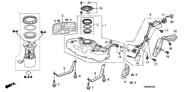 2013 Honda Insight Cover, Fil Pipe Diagram for 17668-TM8-L11