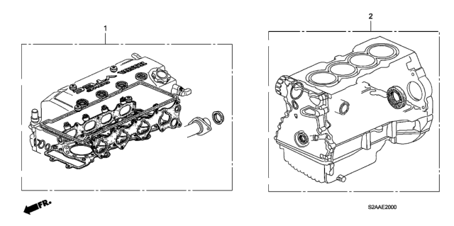 2009 Honda S2000 2 Door CR (WITH AC) KA 6MT Gasket Kit Diagram