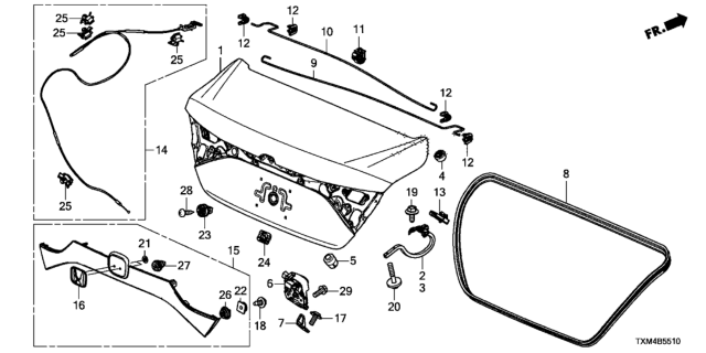 2020 Honda Insight TRUNK LID COMP (DOT) Diagram for 68500-TXM-A91ZZ