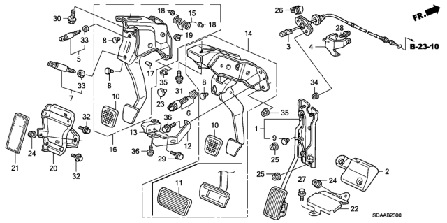 2007 Honda Accord Pedal Diagram