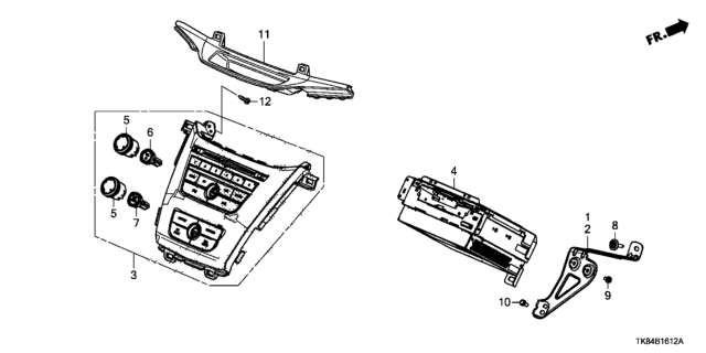 2015 Honda Odyssey Pocket, Radio *NH167L* (GRAPHITE BLACK) Diagram for 77280-TK8-A01ZA