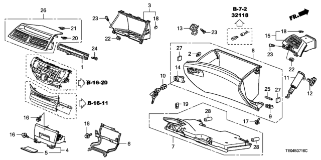 2010 Honda Accord Instrument Panel Garnish (Passenger Side) Diagram