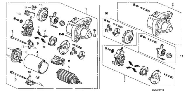 2011 Honda Civic Starter Motor (Mitsuba) (1.8L) Diagram