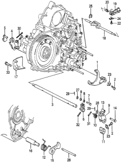 1981 Honda Prelude 2 Door ** KA HMT HMT Shift Lever Shaft  - Throttle Shaft Diagram