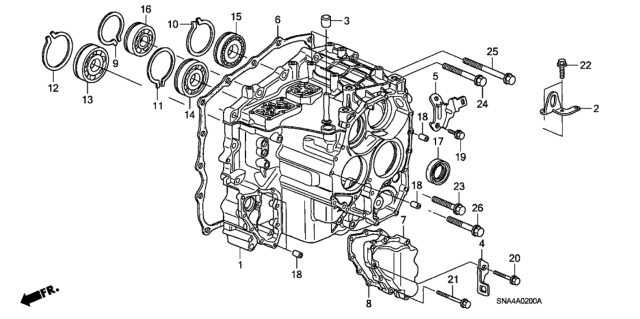 2007 Honda Civic 4 Door EX (NAVIGATION) KA 5AT Transmission Case Diagram