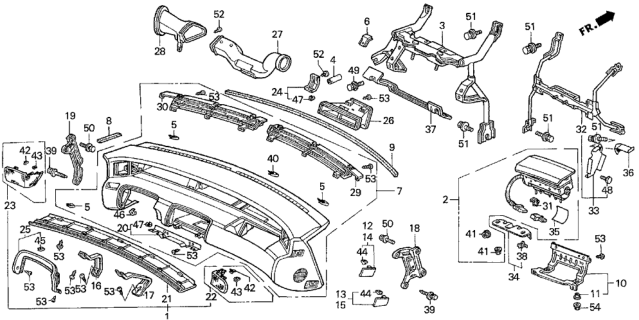 1994 Honda Prelude Lid, R. Instrument Side (Lower) *B44L* (PALMY BLUE) Diagram for 77122-SS0-000ZA