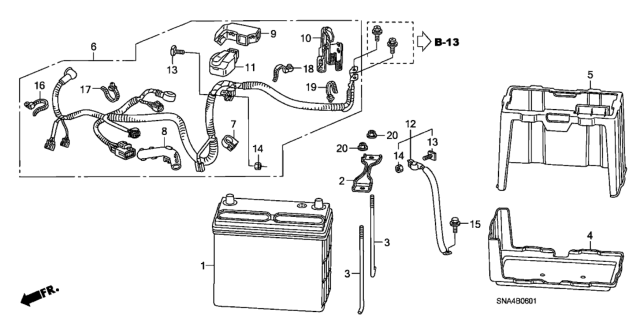 2008 Honda Civic Battery (2.0L) Diagram