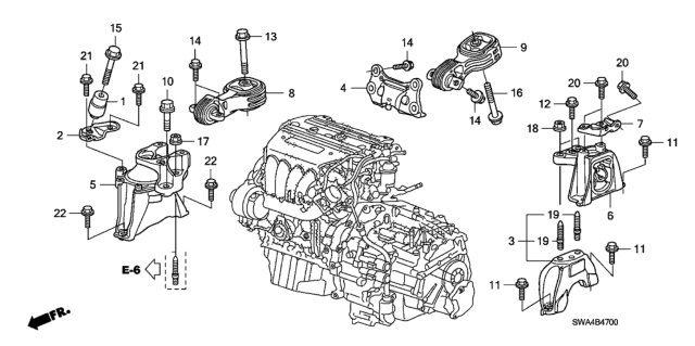 2011 Honda CR-V Bracket, Transmission Mountingbase Diagram for 50655-SWA-A80