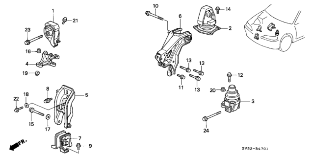 1994 Honda Accord Engine Mount Diagram