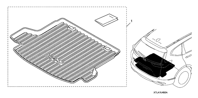 2020 Honda CR-V Hybrid 5 Door LX (HYBRID) KA CVT Cargo Tray Diagram