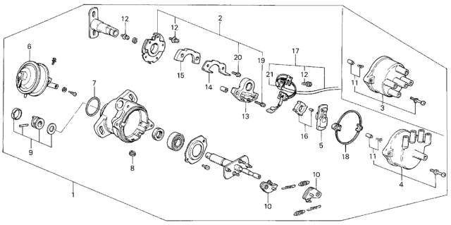 1985 Honda Civic Plate Assy., Breaker Diagram for 30101-PD2-005