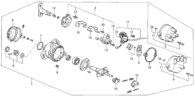 1985 Honda Civic Reluctor Set Diagram for 30126-PE0-005