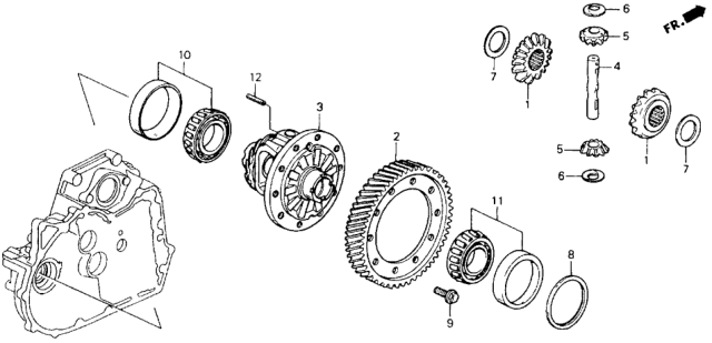 1993 Honda Accord AT Differential Gear Diagram