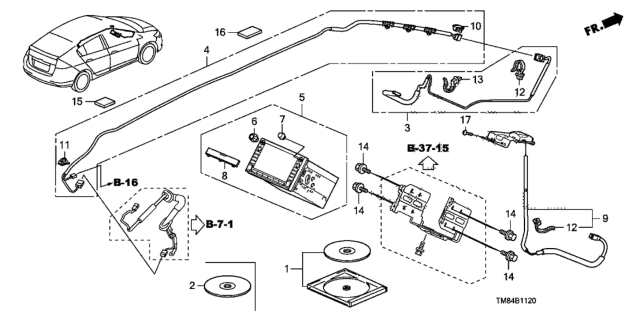 2011 Honda Insight Navigation Unit *NH1 Diagram for 39540-TM8-325ZA