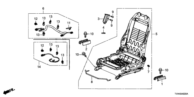 2020 Honda Accord Front Seat Components (Right) (Manual Seat) (TS Tech) Diagram