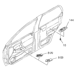 2002 Honda Passport Switch, Driver Side Power Window Diagram for 8-97237-189-1