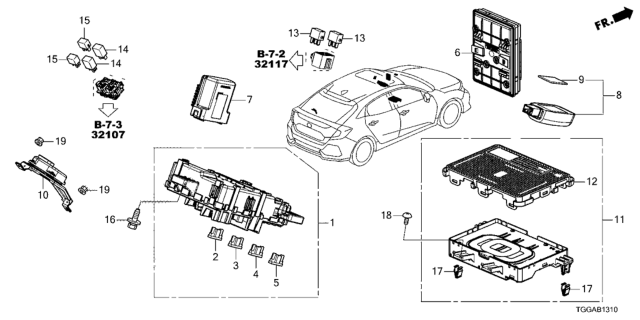 2021 Honda Civic Control Unit (Cabin) Diagram 1