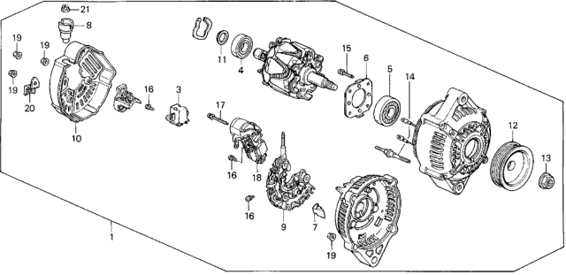 1993 Honda Civic Alternator (Denso) Diagram