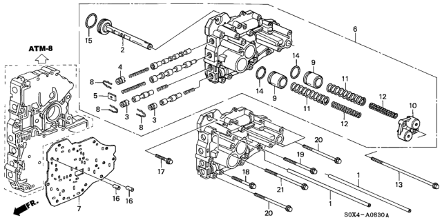 2001 Honda Odyssey Spring A, Third Accumulator Diagram for 27583-P7X-000