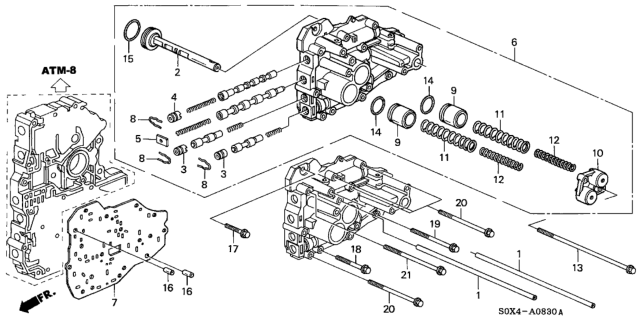 2001 Honda Odyssey AT Servo Body Diagram