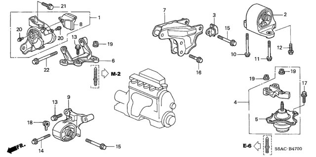 2005 Honda Civic Engine Mounts Diagram