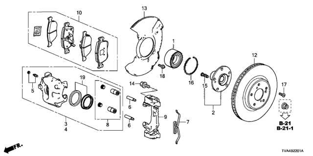 2018 Honda Accord Front Brake Diagram