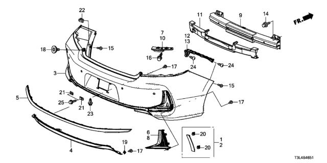 2016 Honda Accord Rear Bumper Diagram