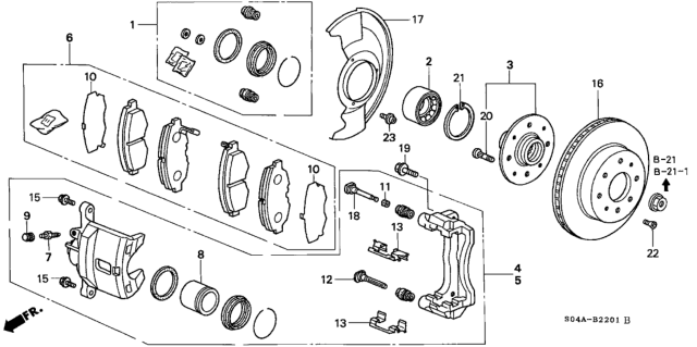 2000 Honda Civic Front Brake Diagram