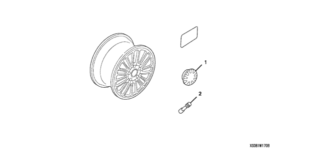 2006 Honda Accord Wheel (EM-9RR 17") Diagram