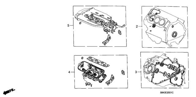 2001 Honda Accord Gasket Kit (V6) Diagram