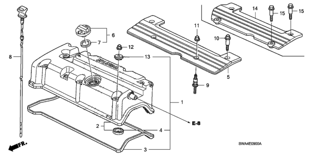 2007 Honda CR-V Cylinder Head Cover Diagram