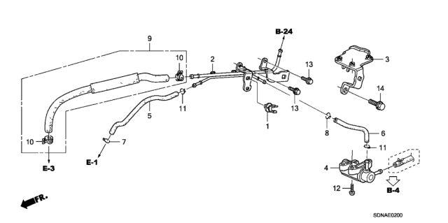 2007 Honda Accord Stay, Purge Control Solenoid Diagram for 36161-RAA-A00