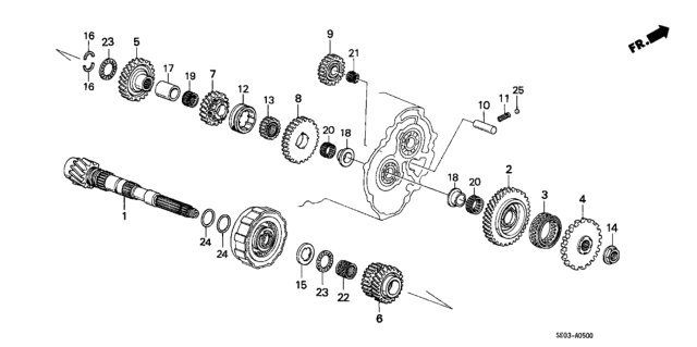 1986 Honda Accord Hub, Reverse Selector Diagram for 23566-PF4-000