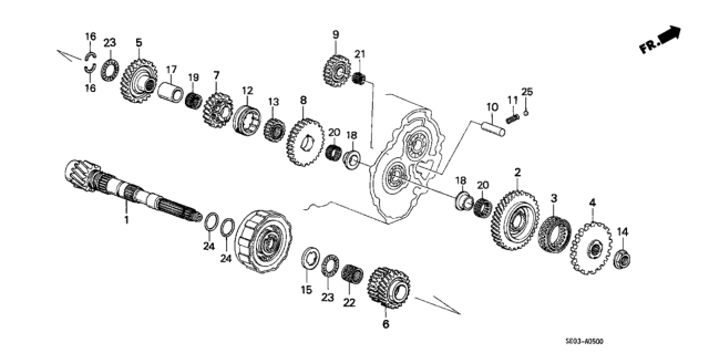 1986 Honda Accord AT Countershaft Diagram