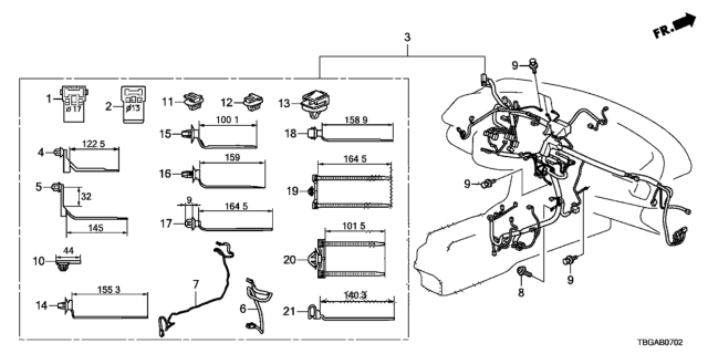 2020 Honda Civic WIRE HARNESS, INSTRUMENT Diagram for 32117-TBG-A42