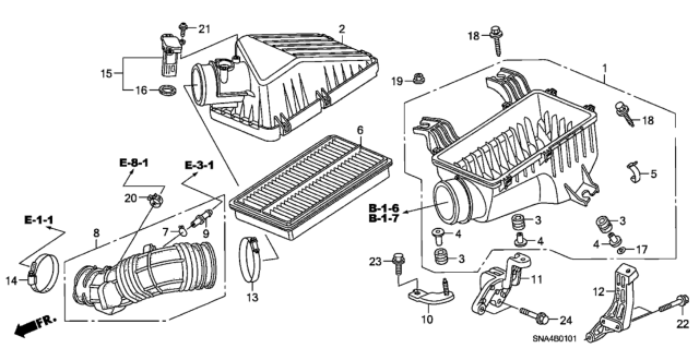 2008 Honda Civic Air Cleaner (2.0L) Diagram