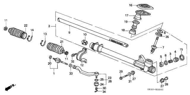 1993 Honda Civic 3 Door VX KA 5MT Steering Gear Box Diagram